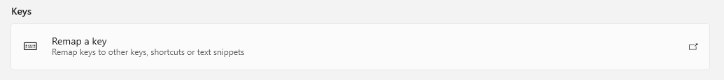 Remap a key button in the Keys section